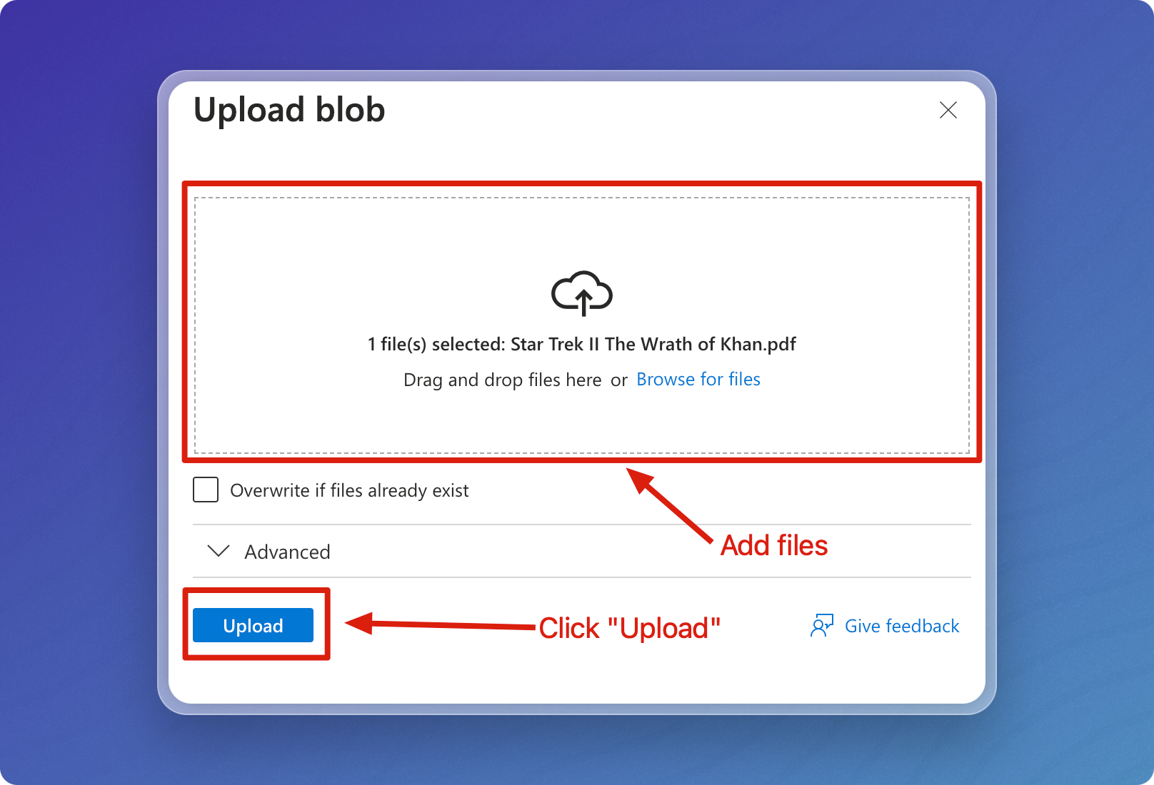 Upload Data